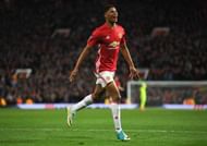 MANCHESTER, ENGLAND - APRIL 20:  Marcus Rashford of Manchester United celebrates as he scores their second goal during the UEFA Europa League quarter final second leg match between Manchester United and RSC Anderlecht at Old Trafford on April 20, 2017 in Manchester, United Kingdom.  (Photo by Laurence Griffiths/Getty Images)